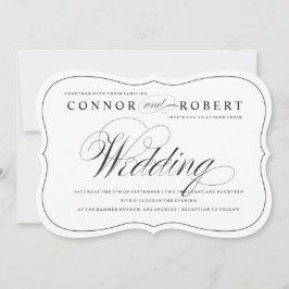 Gay Wedding Einladung Black & White Elegante