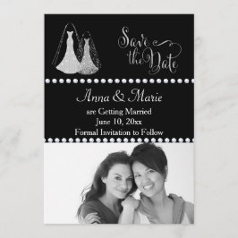 Gay Wedding Foto Save the Date Silver Einladung