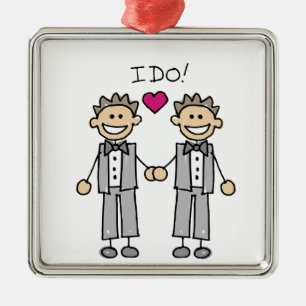 Gay Wedding Groom Ornament Aus Metall