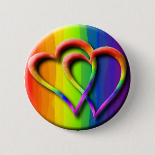 Gay Wedding Hearts Pride Parade LGBT Liebe Button