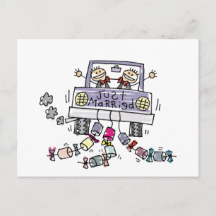 Gay Wedding Just Married Ankündigungspostkarte