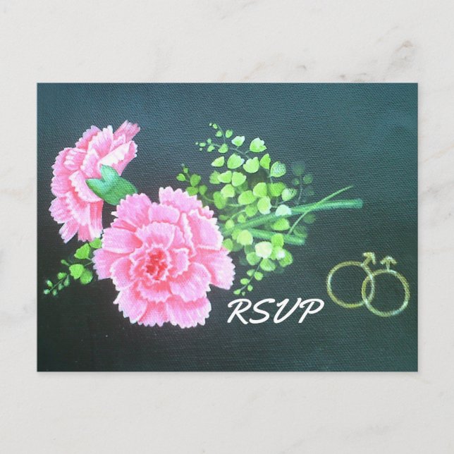 Gay Wedding Pink Carnation Personalisierte UAWG Einladungspostkarte (Vorderseite)