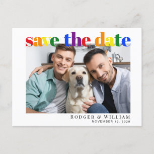 Gay Wedding Rainbow Foto Save the Date Ankündigungspostkarte