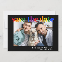 Gay Wedding Rainbow Foto Save the Date schwarz