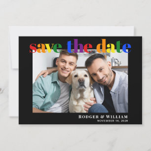 Gay Wedding Rainbow Foto Save the Date schwarz