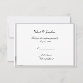 Gay Wedding Response Card: Top Hats und Bow Krawat RSVP Karte