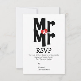 Gay Wedding RSVP Bold Mr. und Mr. Personalisiert Karte