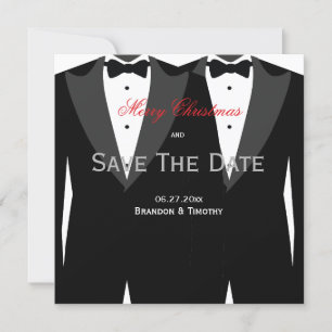 Gay Wedding Save the Date Weihnachtskarten Rot