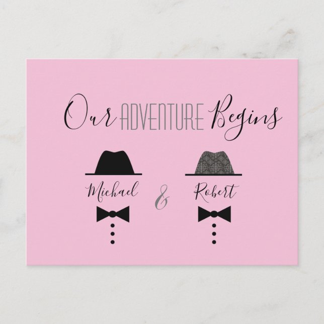 Gay Wedding speichern das Datum der Einladung (Vorderseite)