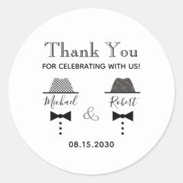 Gay Wedding Vielen Dank Runder Aufkleber