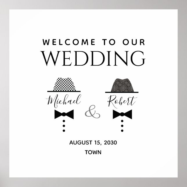 Gay Wedding Welcome Poster (Vorne)