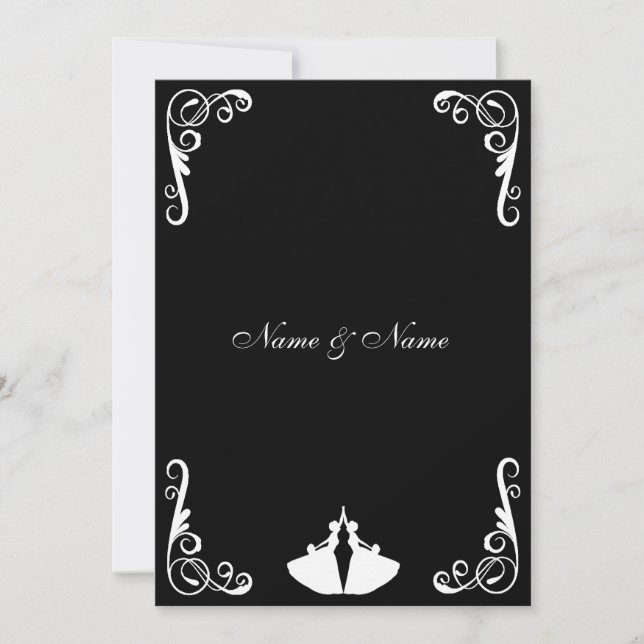 Gay Weditation - Lesbisch - Zwei Briden Einladung (Vorderseite)