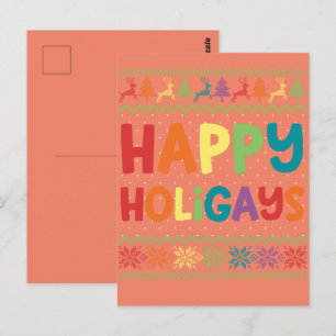 Gay Weihnachten Lustig LGBT Frohe Holigays Regenbo Postkarte