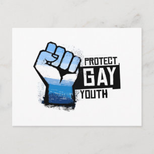 Gay Youth schützen - Blauer Stolz zuerst Postkarte