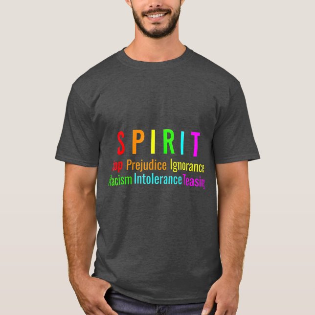 Gay zur Unterstützung von lila Spirit Day Anti Bul T-Shirt (Vorderseite)