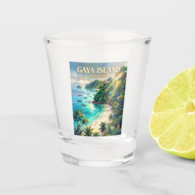 Gaya-Insel Malaysia Schnapsglas (Vorderseite)