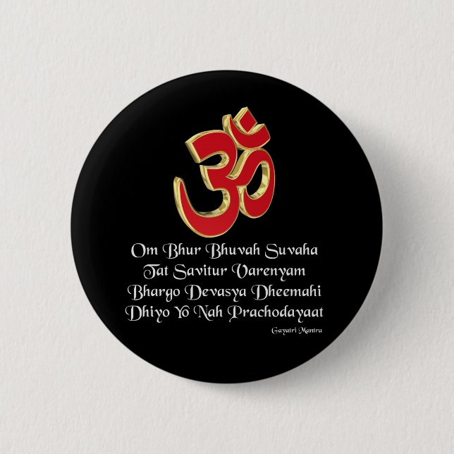 Gayatri Mantra Button (Vorderseite)