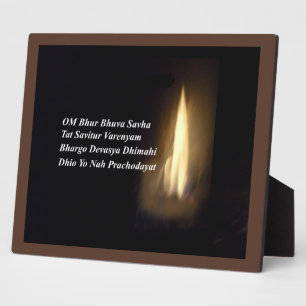 Gayatri Mantra Gebet Om Bhur Bhuvah, Plaque Fotoplatte