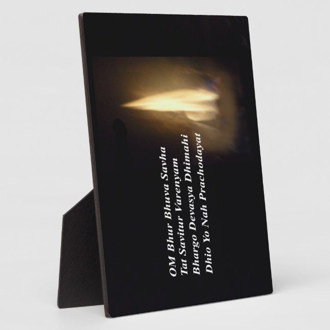 Gayatri Mantra Gebet Om Bhur Bhuvah, Plaque Fotoplatte (Seite)