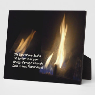 Gayatri Mantra Gebet Om / Om Bhur Bhuvah, Plaque Fotoplatte