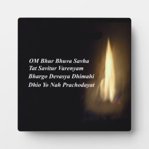 Gayatri Mantra Prayer Om / Aum Bhur Bhuvah, Plaque Fotoplatte