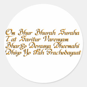 Gayatri Mantra Runder Aufkleber