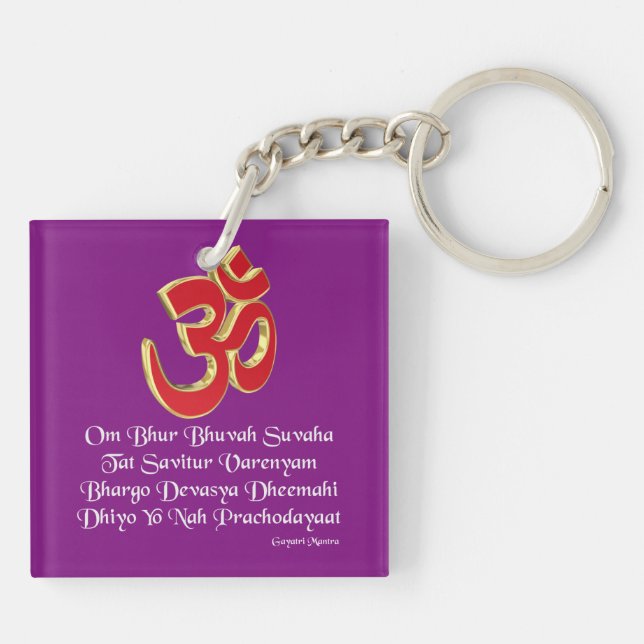 Gayatri Mantra Schlüsselanhänger (Rückseite)