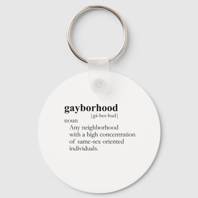 GAYBORHOOD (Definition) Schlüsselanhänger (Vorderseite)