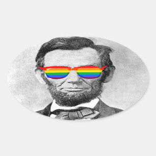 Gaybraham Lincoln Ovaler Aufkleber