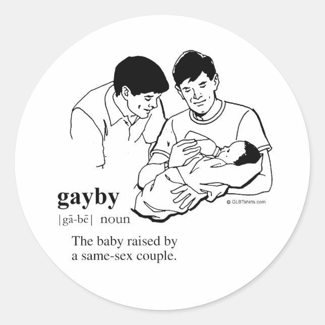 GAYBY (Gay) Runder Aufkleber (Vorderseite)