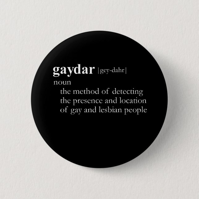 GAYDAR (Definition) Button (Vorderseite)