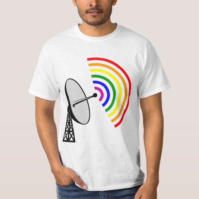 Gaydar homosexuelles Radar Regenbogen-LGBT T-Shirt (Vorderseite)