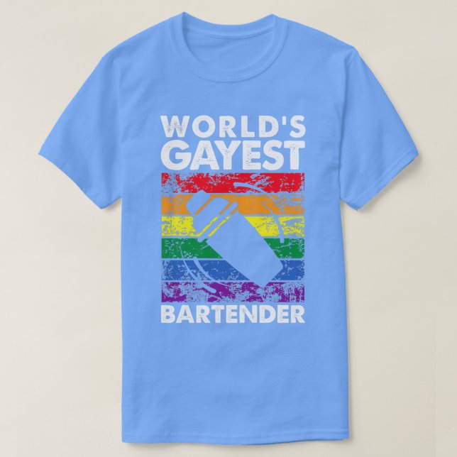 Gayest-Barkeeper von Worldx27s T-Shirt (Design vorne)