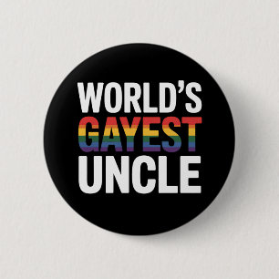 Gayest Uncle LGBTQ Gay Pride der Welt Ally Rainbow Button