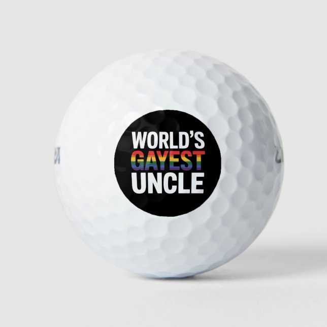 Gayest Uncle LGBTQ Gay Pride der Welt Ally Rainbow Golfball (Vorderseite)