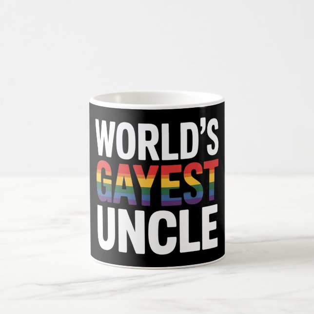 Gayest Uncle LGBTQ Gay Pride der Welt Ally Rainbow Kaffeetasse (Mittel)