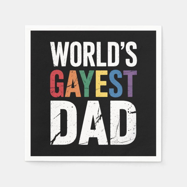 Gayest Vater LGBTQ Gay Pride Ally Rainbow Serviette (Vorderseite)