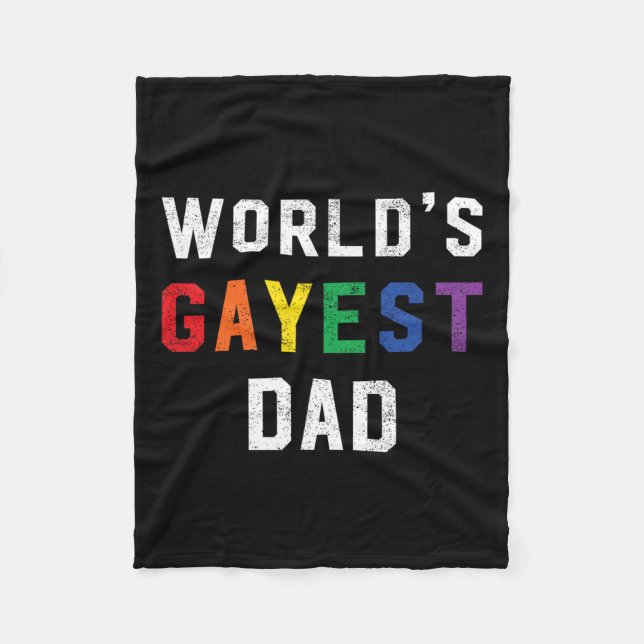 Gayest Vater Niedlich Gay Pride Lgbt Vathers Day Fleecedecke (Vorderseite)