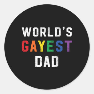 Gayest Vater Niedlich Gay Pride Lgbt Vathers Day Runder Aufkleber