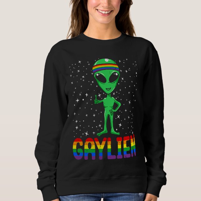 Gaylien Gay Alien Pride Month LGBT homosexual Rain Sweatshirt (Vorderseite)