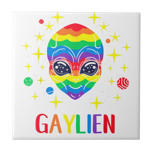 Gaylien Gay Pride Fliese (Vorderseite)