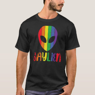 Gaylien Rainbow Alien Ufo Lgbtq T-Shirt