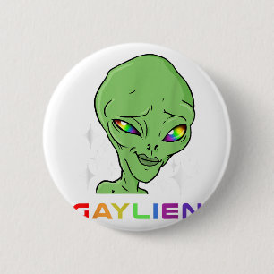 Gaylien Schwuler Alien für Gay Pride Button