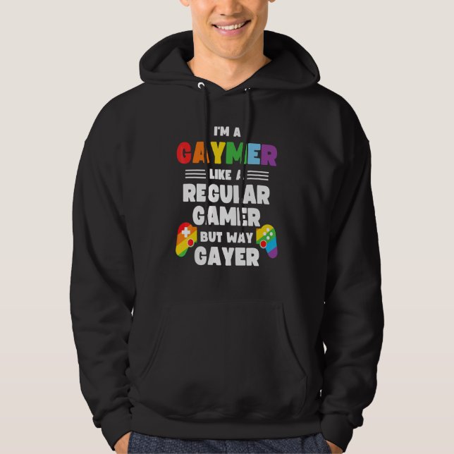 Gaymer Gay Gamer Lgbt Pride Rainbow Controller Ga Hoodie (Vorderseite)