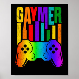 Gaymer Gay Pride Rainbow Gamer Gaming LGBTQ Poster