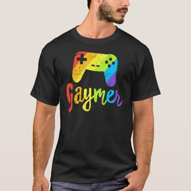 Gaymer Lgbt Pride Gay Gamer Rainbow Controller Ga T-Shirt (Vorderseite)