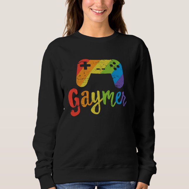Gaymer LGBT Rainbow Pride Parade March Rally Gamer Sweatshirt (Vorderseite)