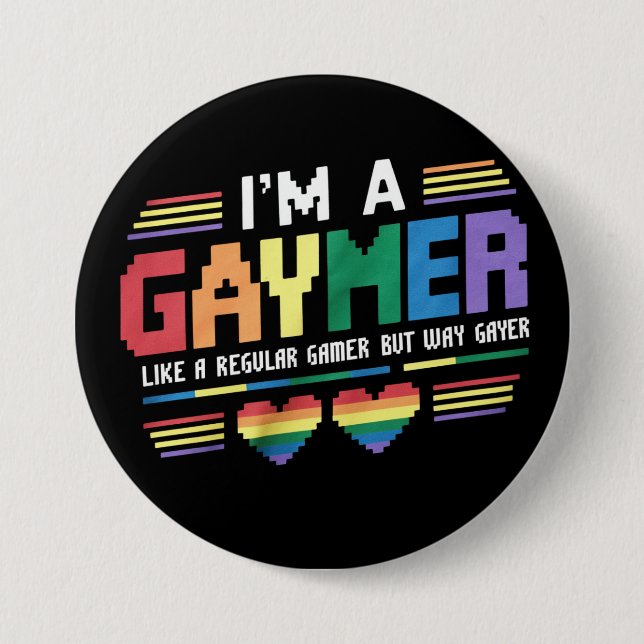 Gaymer mag einen normalen Gamer, aber wie Gayer Ga Button (Vorderseite)