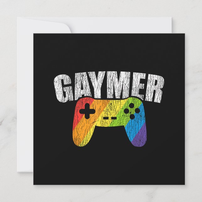 Gaymer Rainbow Flag Gaming Lesbian Gay Bisexual LG Dankeskarte (Vorderseite)