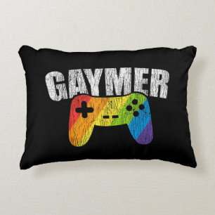 Gaymer Rainbow Flag Gaming Lesbian Gay Bisexual LG Dekokissen